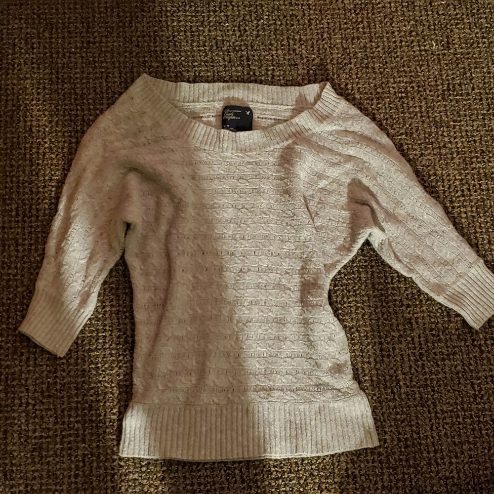 American eagle gray off the shoulder sweater